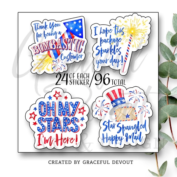 🇺🇸 Fourth of July Bombastic Sticker Variety Pack [GD79-96] - Picture 1 of 6
